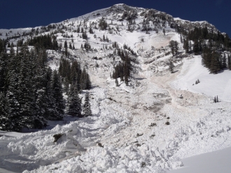 Bridger Gully from groomed run