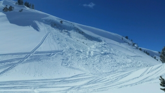 Snowmobile triggered slide Cooke City - 3/26/16