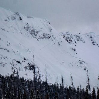 Large natural slide in Sheep Creek near Cooke